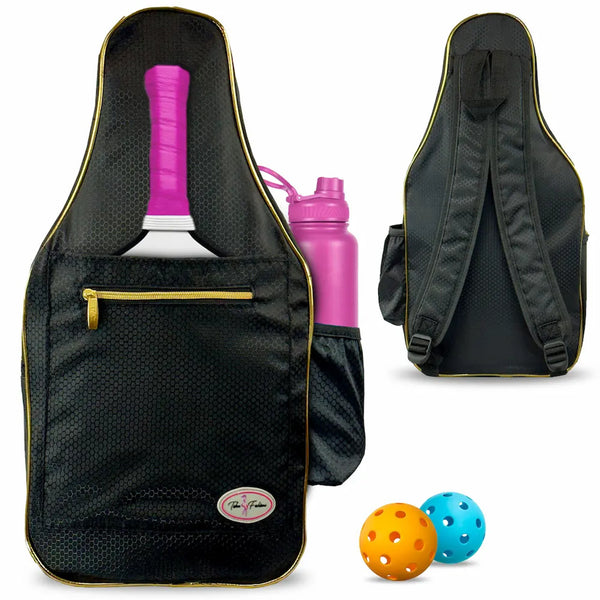 Taboo Fashions: Ladies Premium Pickleball Backpack - Gold Luxe