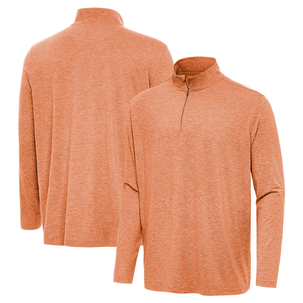 Antigua: Men's Essentials 1/4 Zip Pullover - Burnt Orange Heather Hunk 104958