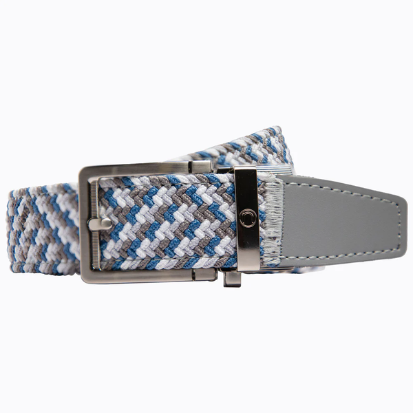 Nexbelt: Men's Braided Golf Ratchet Belt 1.38" [35mm] - Tricolor Sky
