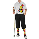 Golf Knickers: Mens Argyle Utopia Golf Shirt - 6R: Black/Yellow/Red Clothing