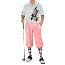 Golf Knickers: Mens Argyle Utopia Golf Shirt - PPP: Black/Pink/White Clothing