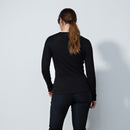 Daily Sports: Women's Ancona Long Sleeve Round Neck Top- Black Clothing