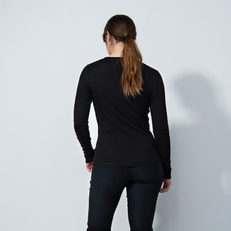 Daily Sports: Women's Ancona Long Sleeve Round Neck Top- Black