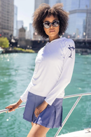 Golftini: Women's Martini Hoodie - White/Navy
