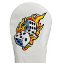 Sunfish: Hand Embroidered Driver Headcover - Dice With Flames
