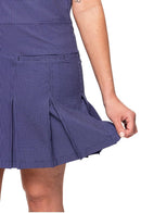 Golftini: Women's Timeless Pleated Dress - Navy Plaid