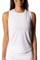 Golftini: Women's Sport Tech Tie Top - White Clothing
