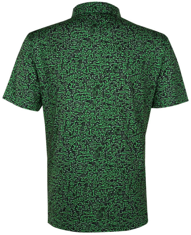 Tattoo Golf: Men's Summertime Cool-Stretch Golf Shirt - Green