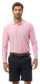 SanSoleil: Men's Soltek Ice Long Sleeve Heather Polo - 90083-C