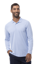 SanSoleil: Men's Soltek Ice Long Sleeve Heather Polo - 900837M Clothing