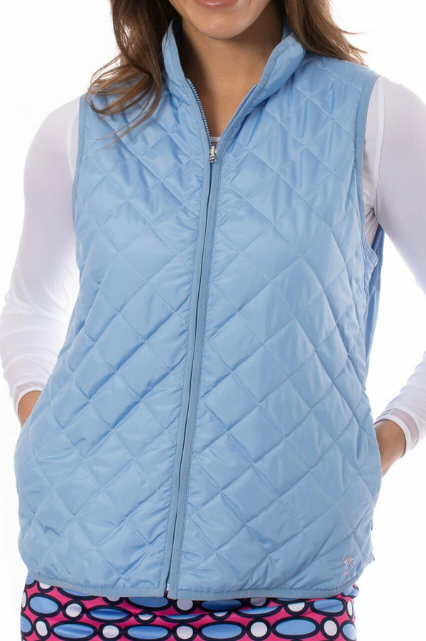 Golftini: Women's Wind Quilted Vest - Sky Blue