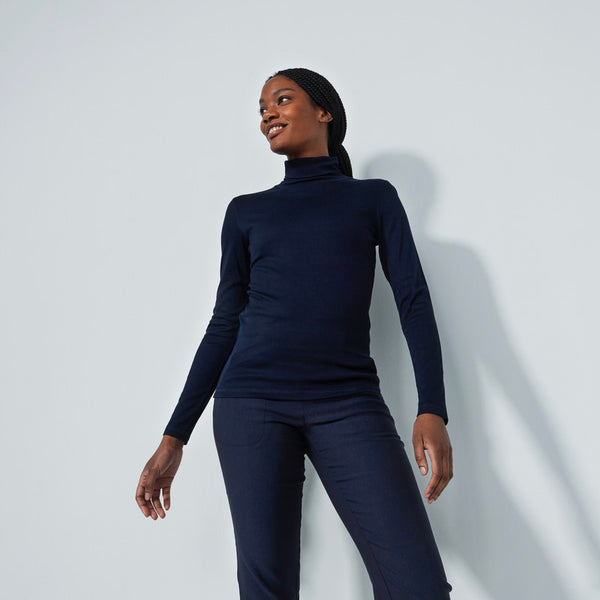 Daily Sports: Women's Ancona Long Sleeve Turtle Neck Top - Dark Navy