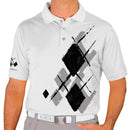 Golf Knickers: Mens Argyle Utopia Golf Shirt - XXX: Taupe/Black/White Clothing