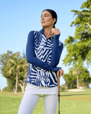 BloqUV x JANTZEN Collab: Women's UPF 50+ Relaxed Mock Zip Top (3002J) - Wild Curves Clothing