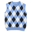 Golf Knickers: Men's Argyle Sweater Vest - Blue/Black/White Clothing