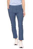 Golftini: Women's Pull-On Stretch Ankle Pant - Blue Swirl