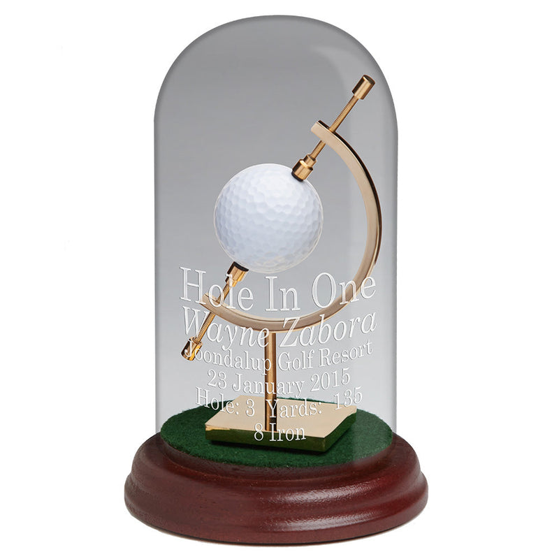 Eureka Golf: Glass Dome Trophy with Tee for Eagle, Double Eagle & Best Round