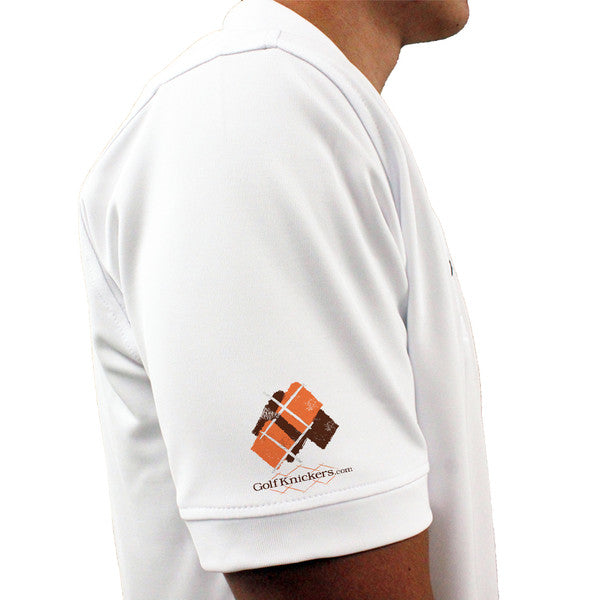 Golf Knickers: Mens Argyle Utopia Golf Shirt -  KK: Brown/Orange