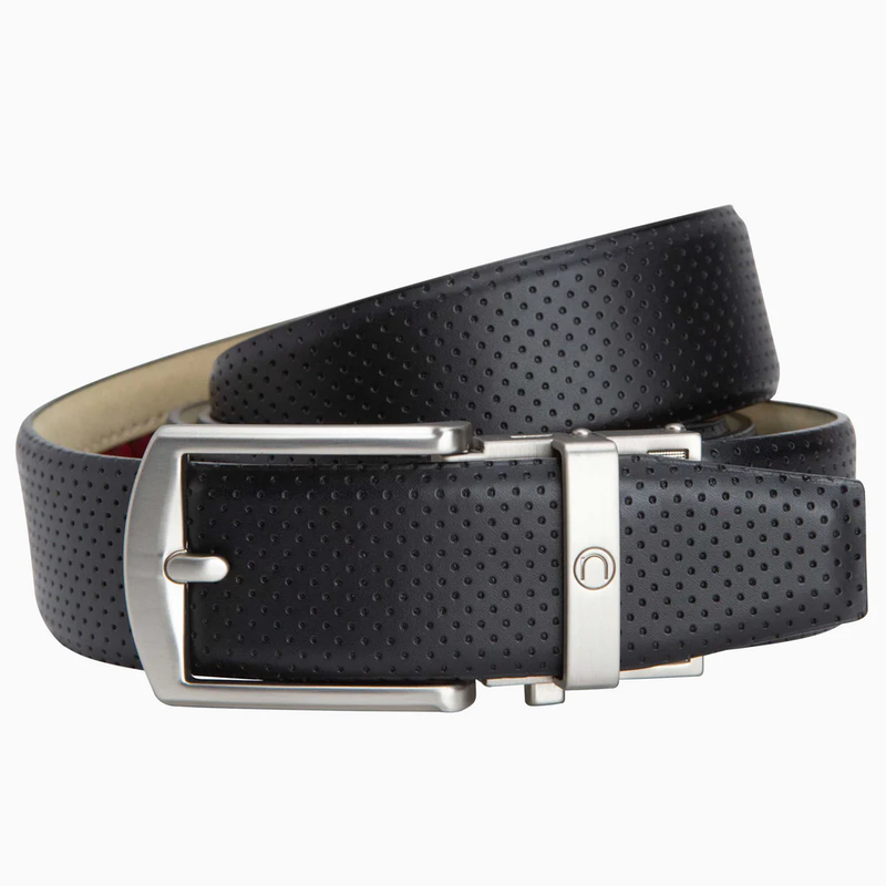 Nexbelt: Men's Birdie Leather Ratchet Golf Belt - Matte Black 1.38" [35mm]