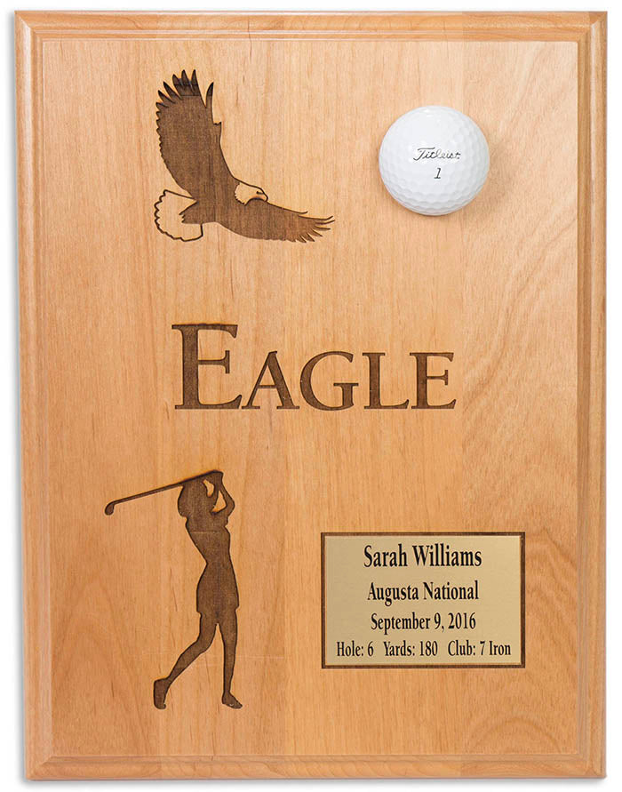 Eureka Golf: Eagle 9x12 Laser Etched Plaque