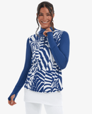 BloqUV x JANTZEN Collab: Women's UPF 50+ Relaxed Mock Zip Top (3002J) - Wild Curves Clothing