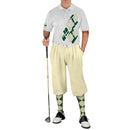 Golf Knickers: Mens Argyle Utopia Golf Shirt - CCC: Dark Green/Natural Clothing