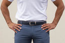 Nexbelt: Men's Anthem Ratchet Leather Golf Belt - Navy 1 3/8" Strap [35mm]