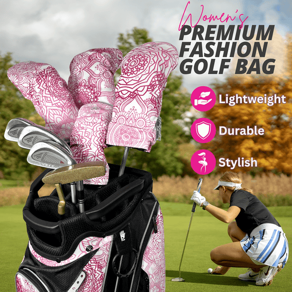 Ladies Pink Mandala 14 Way Resort Collection Golf Cart Bag by