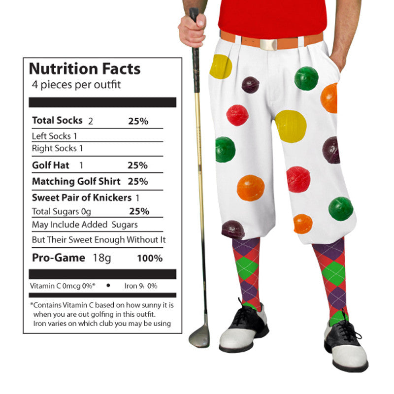 Golf Knickers: Mens Sknickers Knickers Outfit - Sour Balls Red