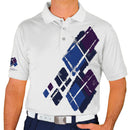 Golf Knickers: Mens Argyle Utopia Golf Shirt - 6N: Navy/Royal/Purple Clothing