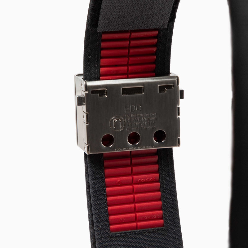 Nexbelt: Men's Strap Duty Belt - Black Leather Nickel Buckle 2.25" [57mm]