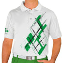 Golf Knickers: Mens Argyle Utopia Golf Shirt - AA: Lime/White Clothing