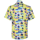 Tattoo Golf: Men's Aloha Cool-Stretch Golf Shirt - Vintage Hawaiian (Yellow)