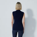 Daily Sports: Women's Madelene Cable Knit Sleeveless Polo Shirt- Dark Navy