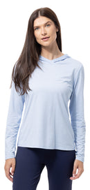 SanSoleil: Ladies UPF 50 Solmelange L/S Stripe Hoodie - 900451MM