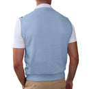 Golf Knickers: Men's Argyle Sweater Vest - Blue/Black/White Clothing