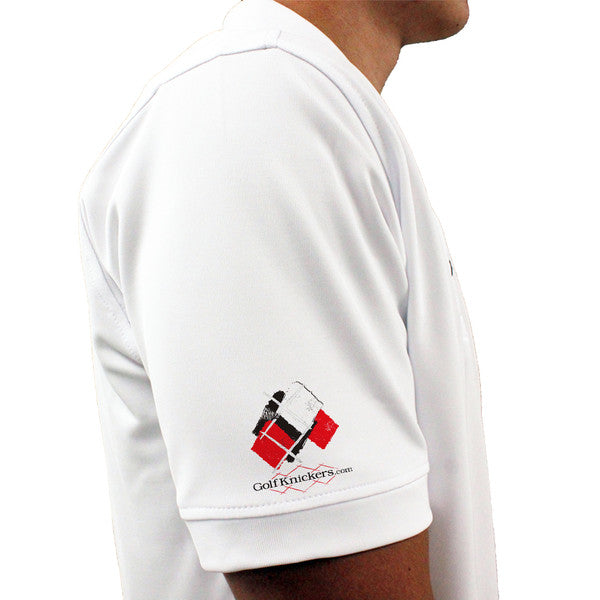 Golf Knickers: Mens Argyle Utopia Golf Shirt - JJJJ: Black/Red/White