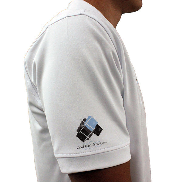 Golf Knickers: Mens Argyle Utopia Golf Shirt - WWWW: Khaki/Royal/White