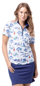SanSoleil: Ladies UPF 50 SolCool Short Sleeve Mock - 900478 Clothing