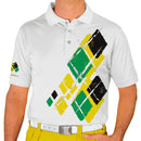 Golf Knickers: Mens Argyle Utopia Golf Shirt - QQQ: Yellow/Lime/Black Clothing