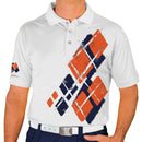 Golf Knickers: Mens Argyle Utopia Golf Shirt - HH: Navy/Orange Clothing
