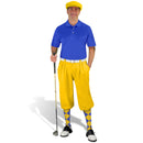 Golf Knickers: Men's Classic Golf Outfit - Yellow & Royal