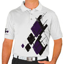 Golf Knickers: Mens Argyle Utopia Golf Shirt - OOOO: Black/Purple/White Clothing