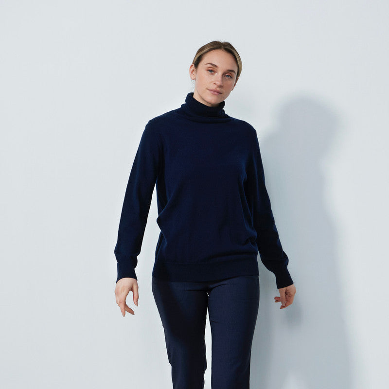 Daily Sports: Women's Boston Roll Neck Sweater - Marine Blue