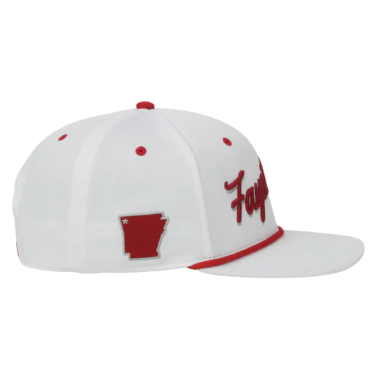 Caddie Uniform: SEC City Hats - White Fayetteville Arkansas Razorbacks Hat