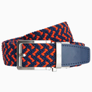 Nexbelt: Men's Braided Ratchet Golf Belt - Orange & Navy 1.38" [35mm]