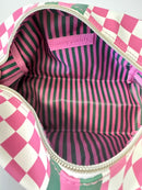 Sassy Caddy: Women's Accessories Pouch - Pink and White Checkered