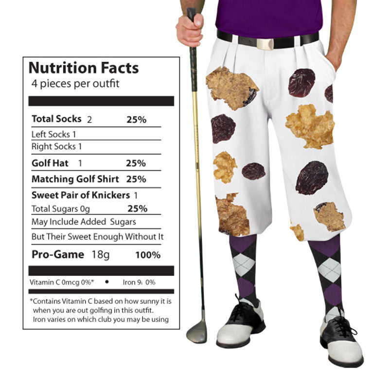 Golf Knickers: Mens Sknickers Knickers Outfit - Raisin Flakes Cereal