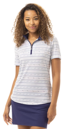 SanSoleil: Ladies UPF 50 SolCool Short Sleeve Mock - 900478 Clothing
