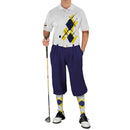 Golf Knickers: Mens Argyle Utopia Golf Shirt - 5Z: Yellow/Navy/White Clothing